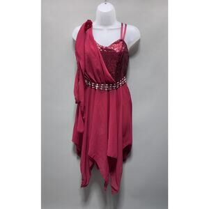 IBAKOM Imagine Better Apparel Red Sleeveless Dance Prom Formal Dress New Size S